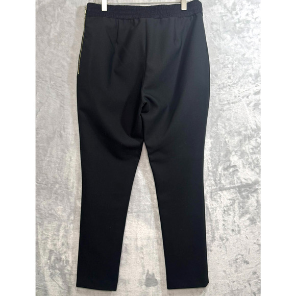 Kate Spade Pants Womens 10 Black Flat Front Mid Rise Side Zip Slim Leg Stretch - Picture 2 of 12